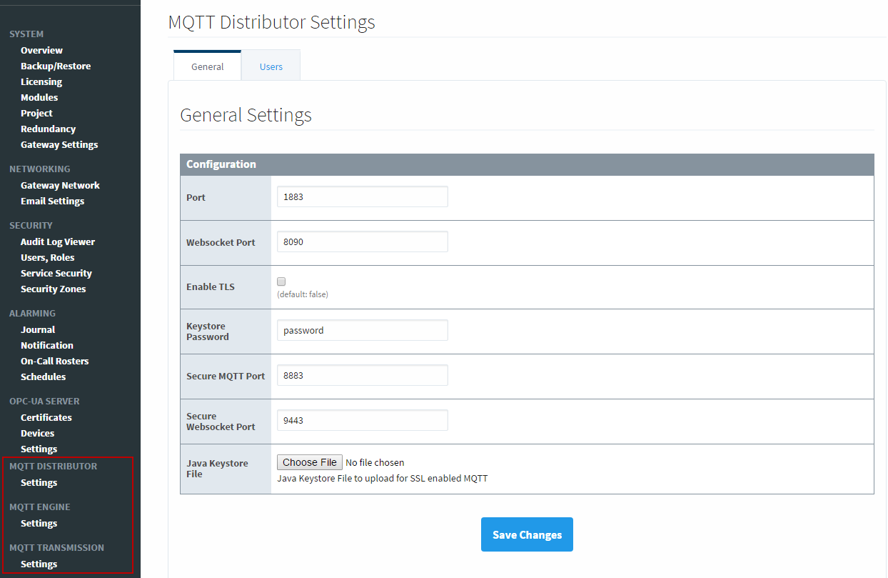 Edge MQTT Plugin Gateway Webpage