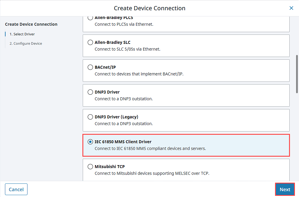 Connecting to a Device Step 4