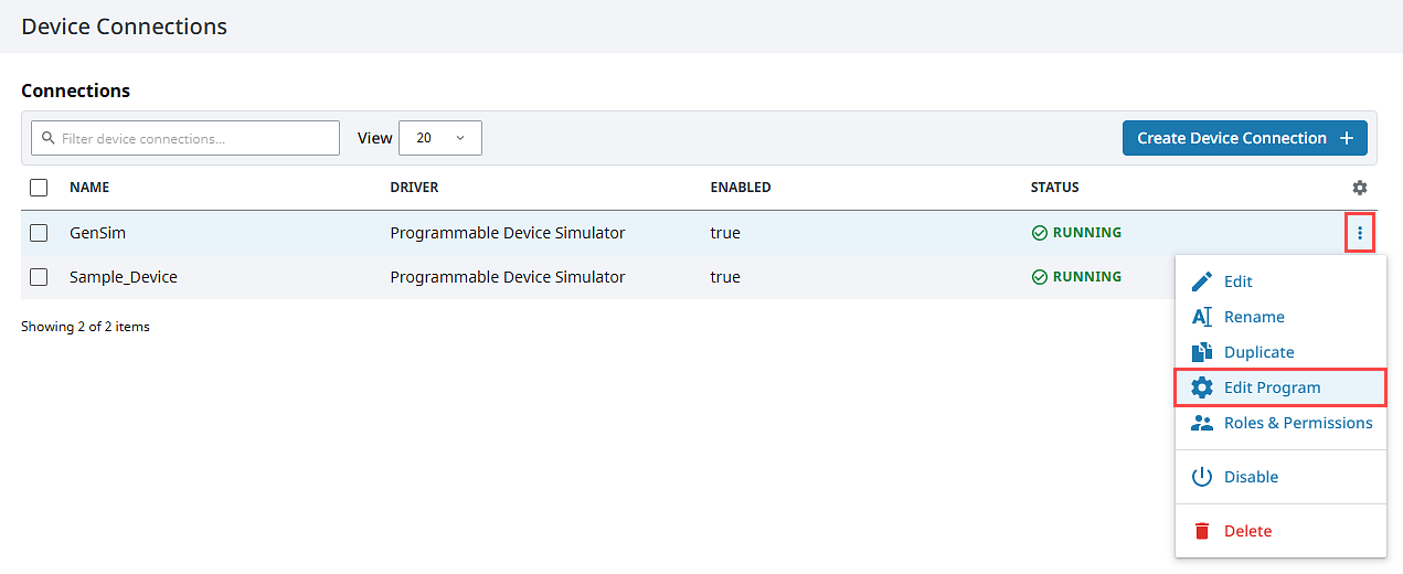 Connecting to a Programmable Device Simulator Step 6