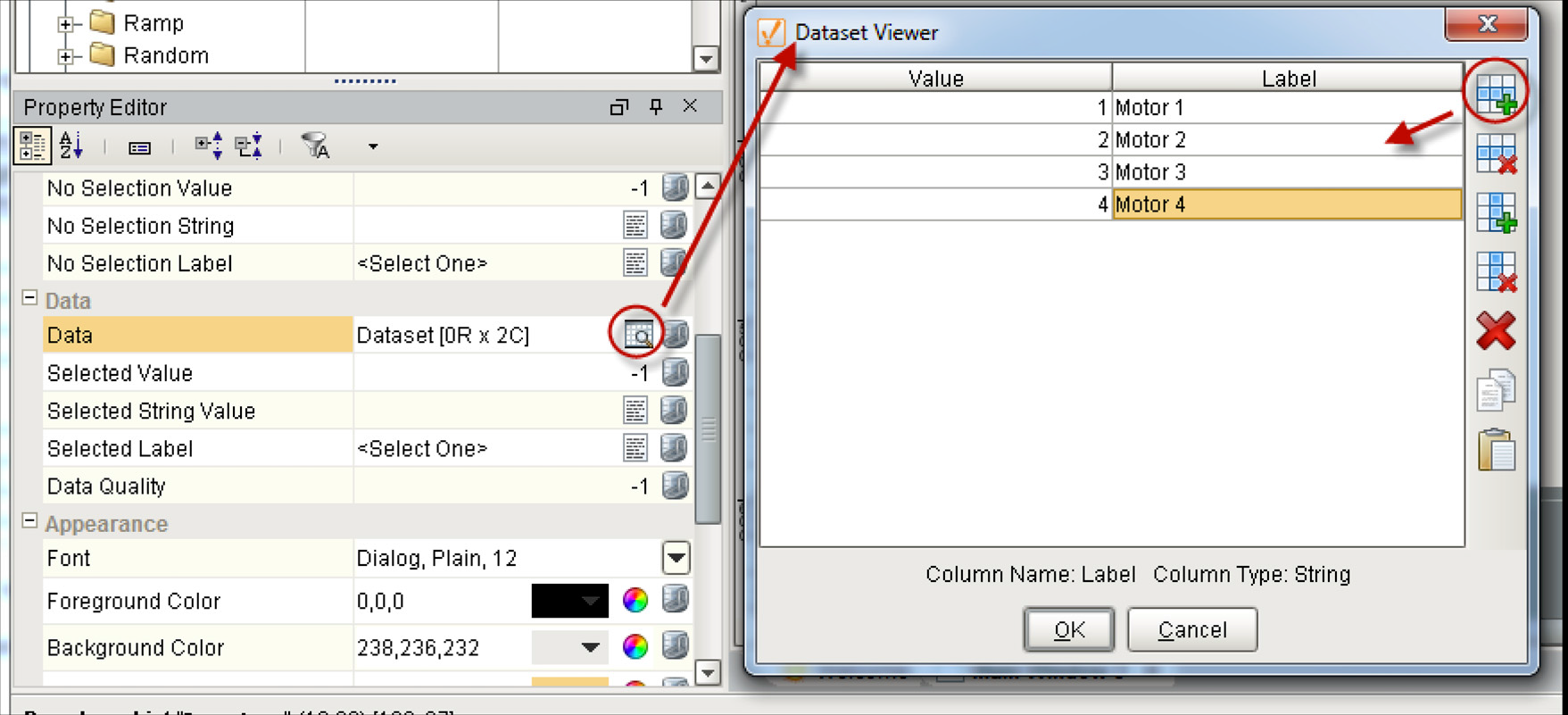Create Window with Dropdown List and Motor Template Step 5