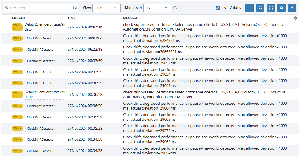 Diagnostics - Log Page