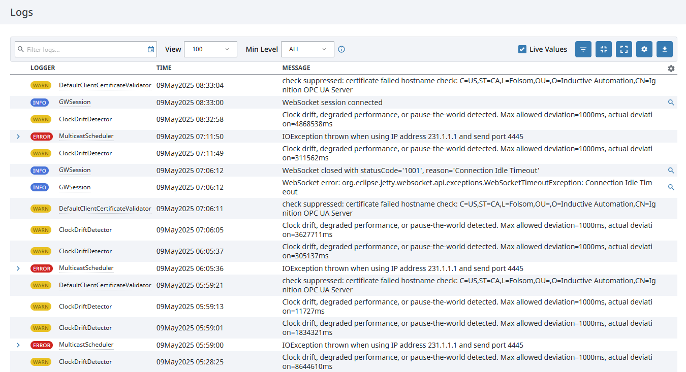 Diagnostics - Log Page