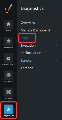 Diagnostics - Logs Section