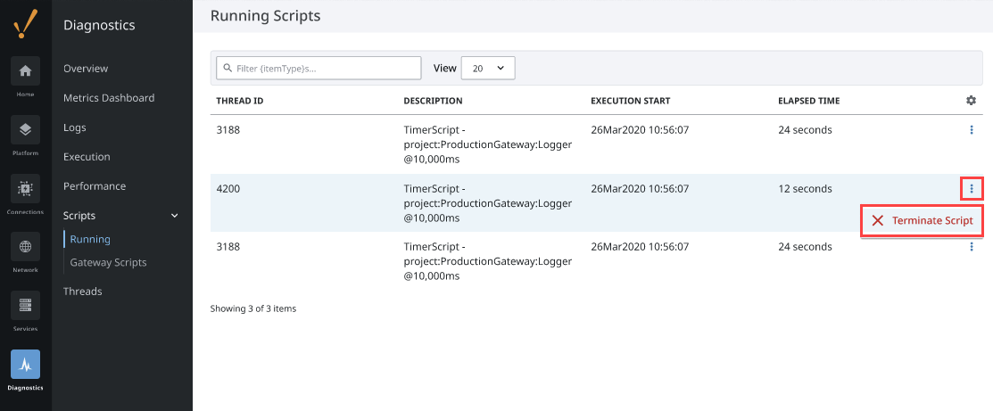 Diagnostics - Running Scripts