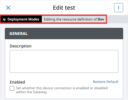 Edit Override Deployment Mode Banner