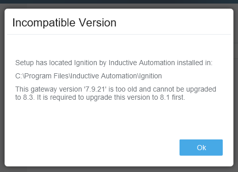 Error Upgrading 79 to 83