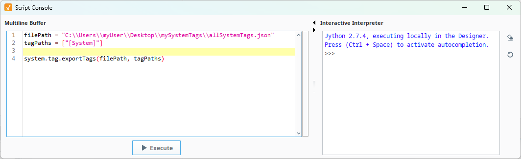 Export All System Tag Configurations Script