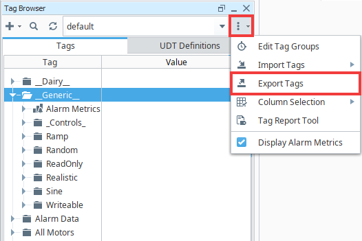 Export Tags Step 1