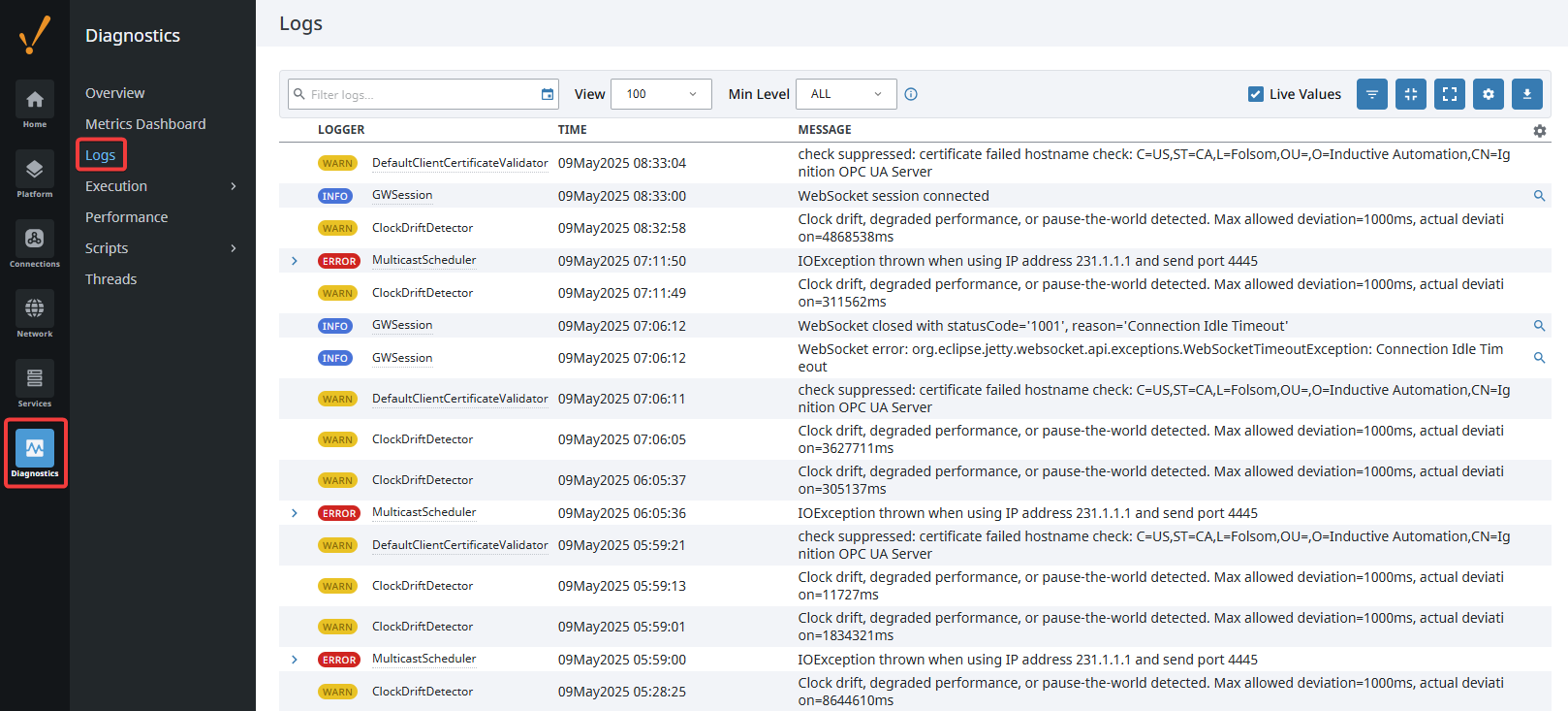 Gateway Logs