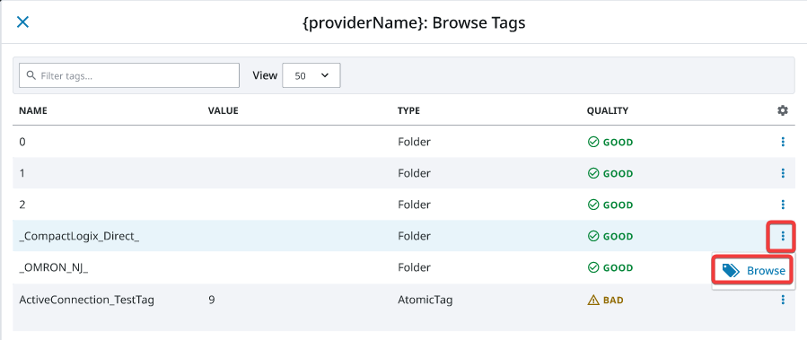 Gateway Services Page - Tag List