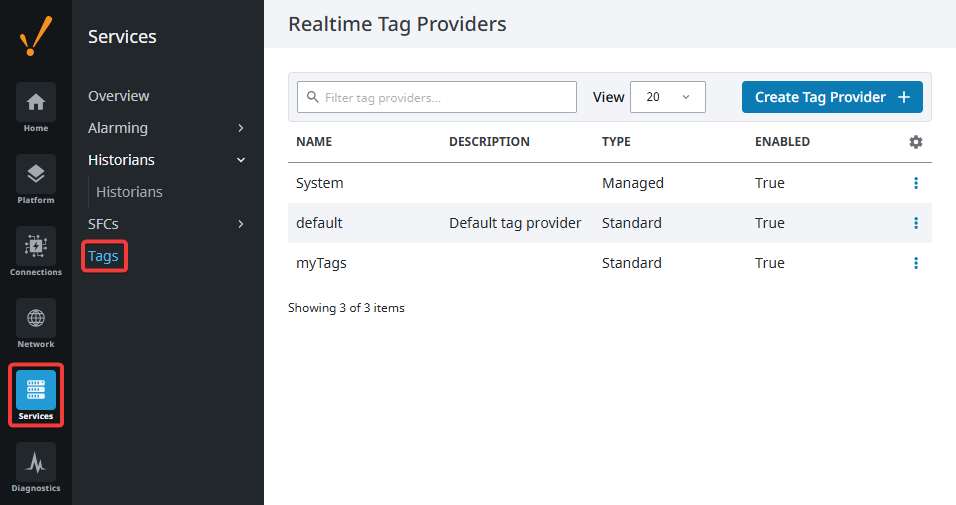 Gateway Services Page - Tags