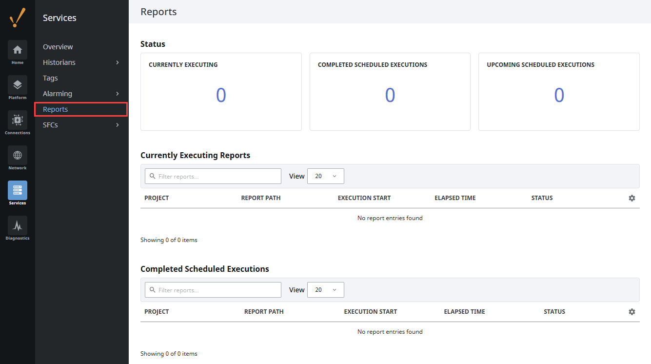 Gateway Status Page - Reports