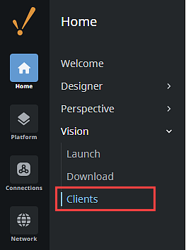 Gateway Webpage - Vision Clients Section