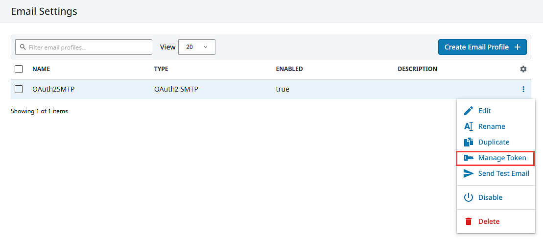 Manage Token Example Step 2