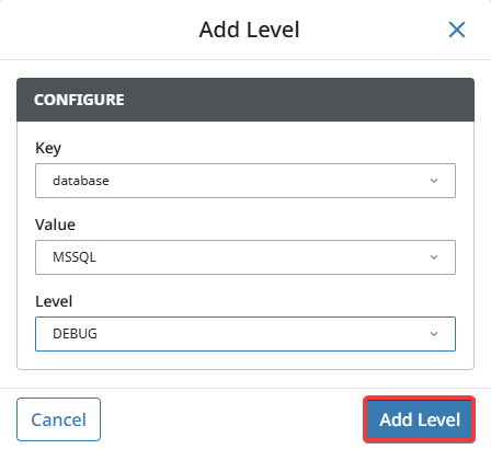 MDC Keys Logging Levels