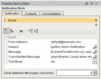 Notification Block: Notification Tab Email Settings