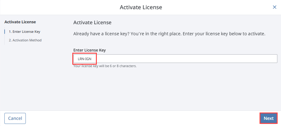 Offline Activation Example Step 4