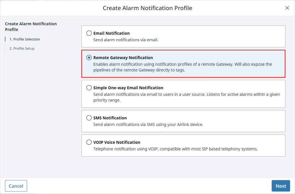 Remote gateway option
