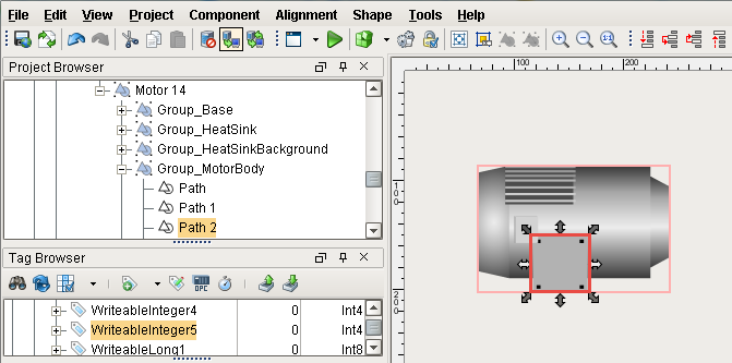 selecting components of the SVG 3
