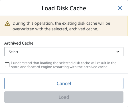 Load Disk Cache Popup