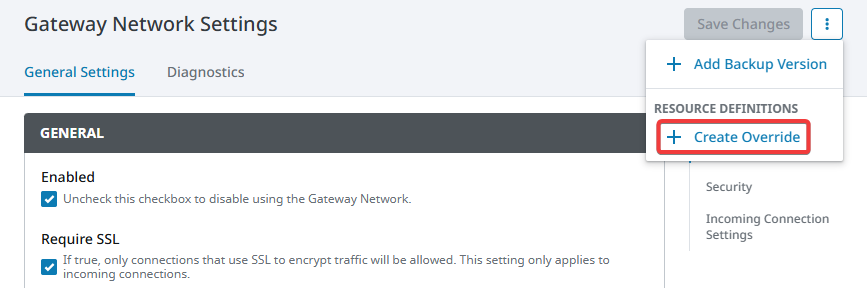 Singleton Resource Definition Create Override
