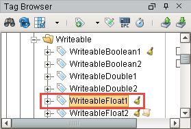 Tag Browser WritableFloat1 Tag