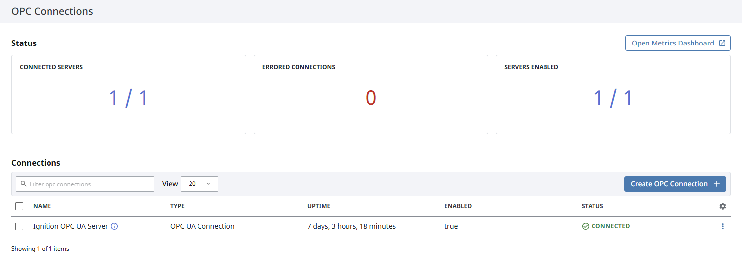 Third Party OPC Server Connections