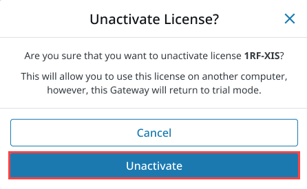 Unactivating a License - Offline Unactivation Step 3