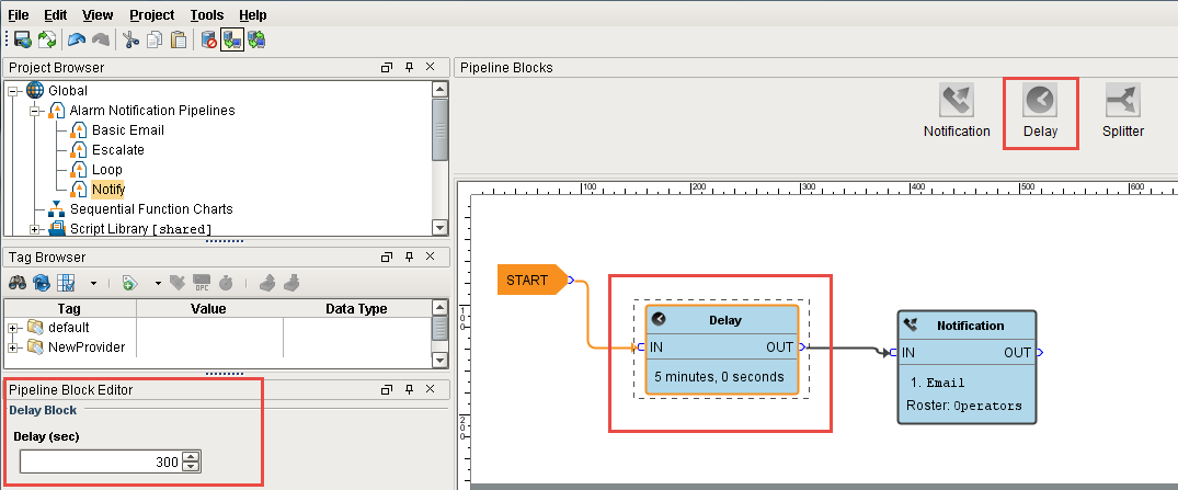 Alarm Pipeline: Delay Block