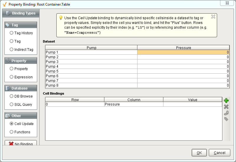 Cell Update Binding - Realtime Tag Values in a Table Step 2