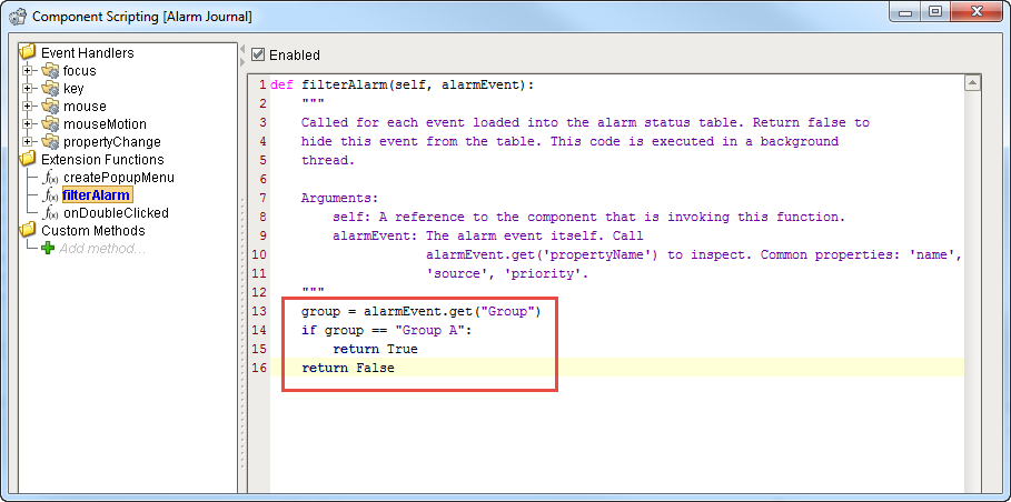Creating an Alarm Grouping Step 5