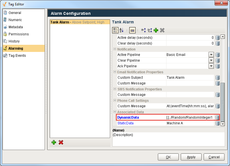 Creating Associated Data for both Static and Dynamic Properties Step 4