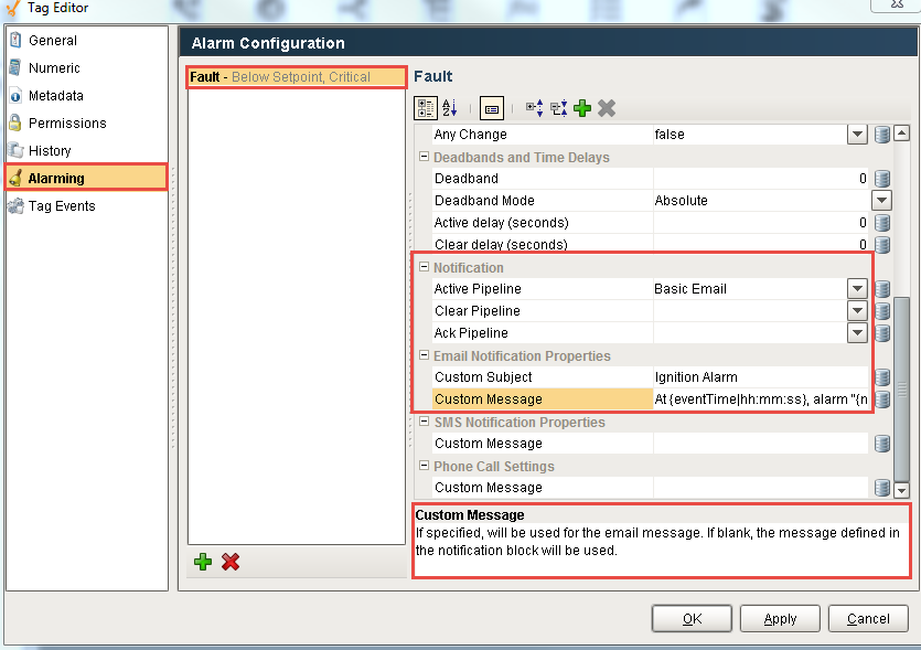 Custom Message Script Email
