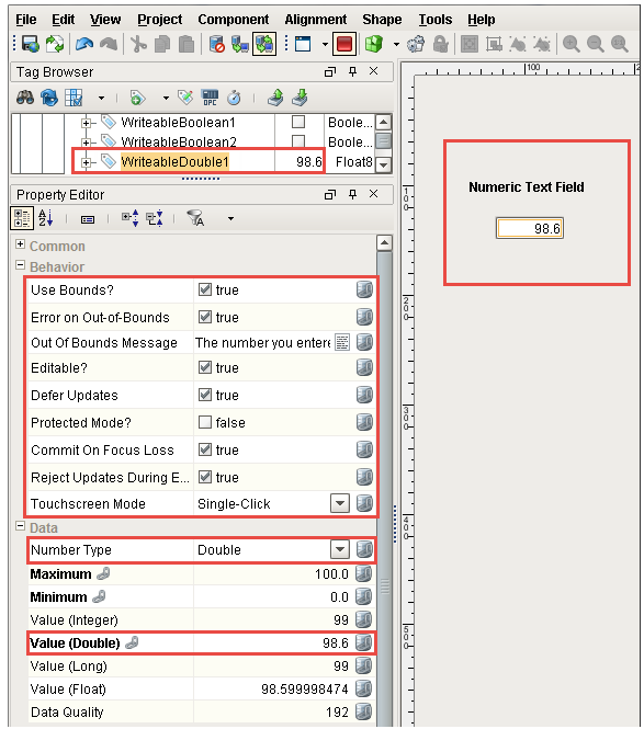 Numeric Text Field Example