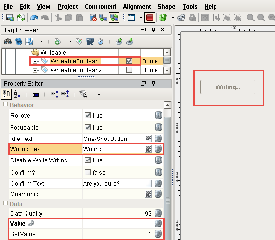one-shot button example