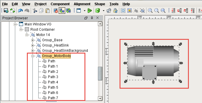 selecting components of the SVG 2