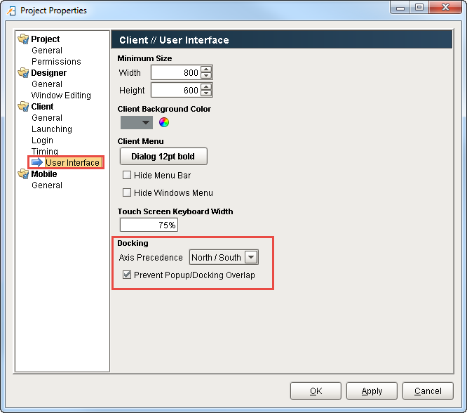 Set Docked Window Axis Precedence Step 3