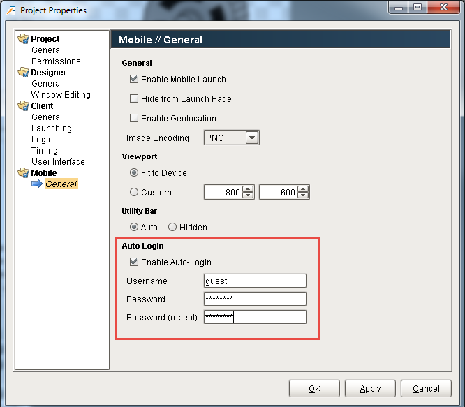 set up mobile auto login step 4